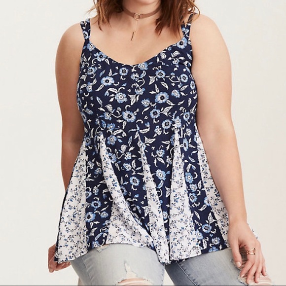 torrid Tops - Torrid Multi Print Challis Strap Back Cami Top